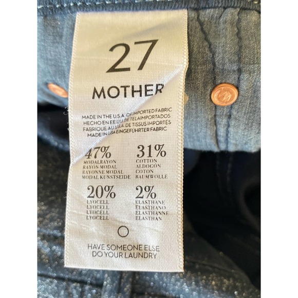 Mother The Looker Sparkle and Purr Glimmer Stone Blue Coated Size 27 - Picture 8 of 14